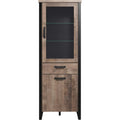 Vitrine in Eiche und Schwarz mit 5 F?chern und Schublade, 70 ¡Á 1