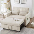 Ausziehbares 2-Sitzer Schlafsofa mit verstellbarer R¨¹ckenlehne und Baumwoll-Le