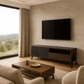 TV-Rack mit 2 Schubladen, T¨¹ren und offenen Stauf?che