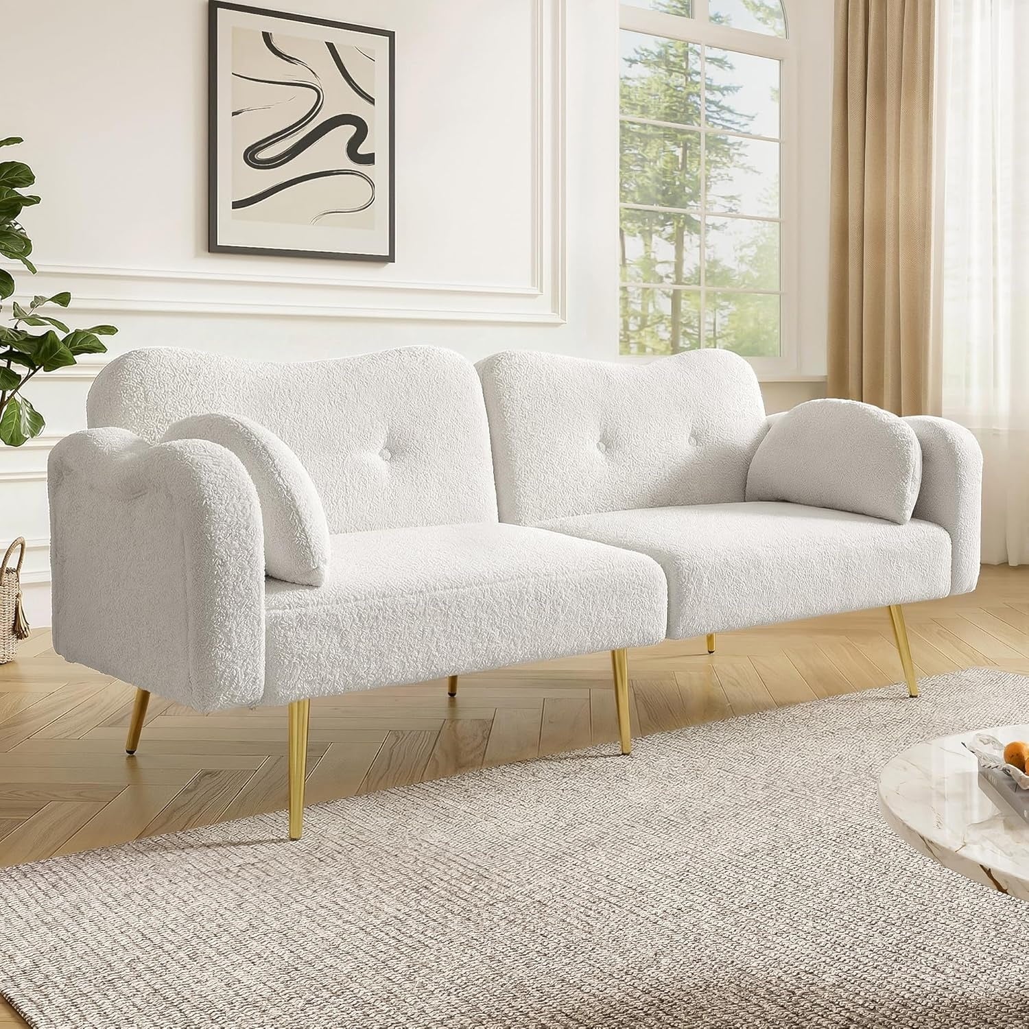 2-Sitzer Schlafsofa mit 3-fach verstellbarer R¨¹ckenlehne, Stauraum un