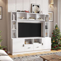 TV-Wohnwand mit Lowboard, 2 Hochschr?nken, Wandregalen und 2 Schubladen f¨¹r Fernseher b