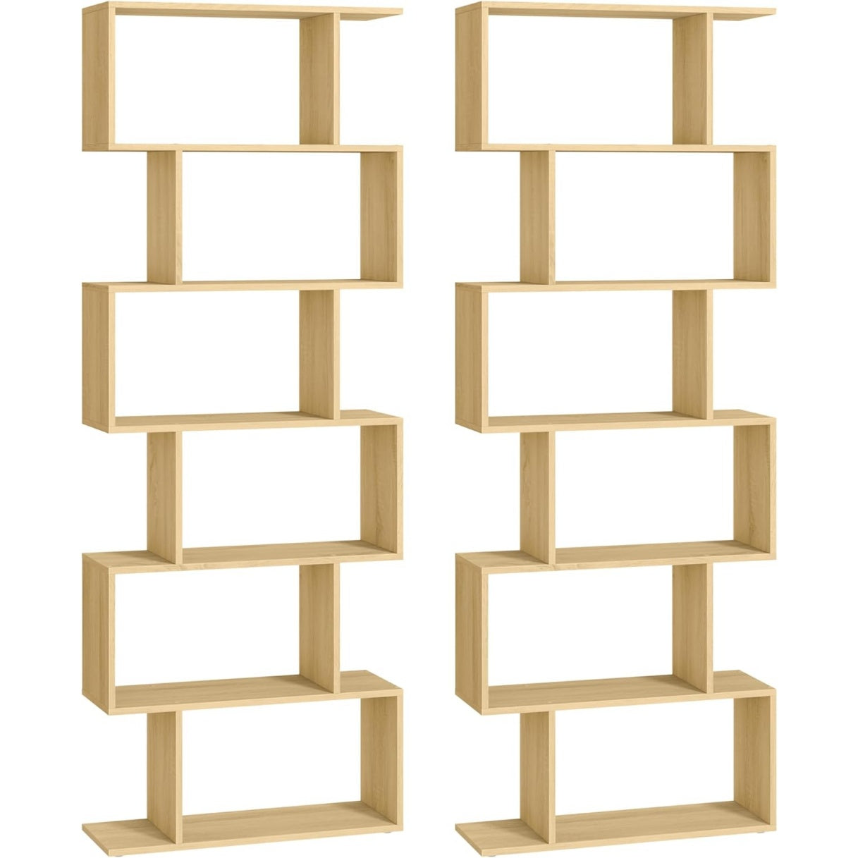 B¨¹cherregal-Set mit 2 Standregalen und 6 Ebenen,