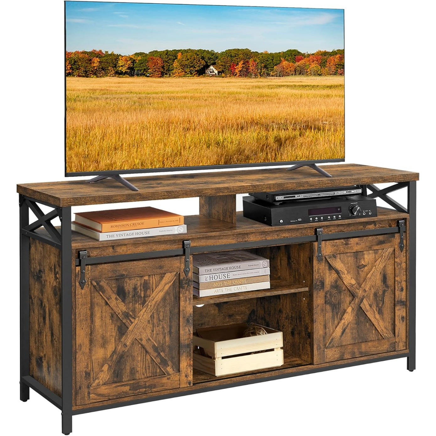 TV-Lowboard im Landhausstil f¨¹r Fernseher bis 65 Zoll mit verstellbar