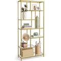 B¨¹cherregal mit 6 Glasablagen, 30 ¡Á 80 ¡Á 180 cm, Gold und T
