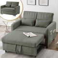 2-Sitzer Schlafsofa mit Ausziehfunktion, 3-fach verstellbarer R¨¹ckenlehne und Baumwoll-Le