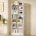 B¨¹cherregal mit 7 F?chern in Wei? f¨¹r Wohnzimmer, B¨¹ro oder Sc