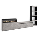 Wohnwand mit Elektrokamin f¨¹r Fernseher b