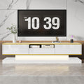 TV-Lowboard mit LED-Beleuchtung, 3 Schubladen und offenem Fach in