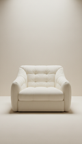 Loungesessel mit Elfenbeinbezug