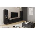 3-teiliges Wohnwand-Set mit Vitrine, TV-Lowboard und Wandboard ink